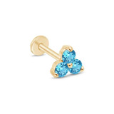 B - Blue Topaz - Yellow Gold - Pair
