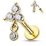 14K Solid Gold Top+14K Solid Gold Post