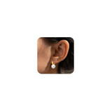 big pearl hoop earring-gold