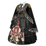 Slip Dress+shirt+cloak(black)