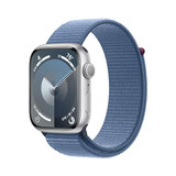 Silver Aluminum Case with Winter Blue Sport Loop