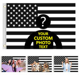 Black and White America Flag