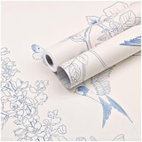 Cream White and Blue Wallpaper