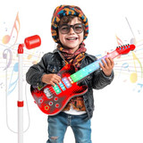 Kids Electric Guitar Kit With Microphone & Stand