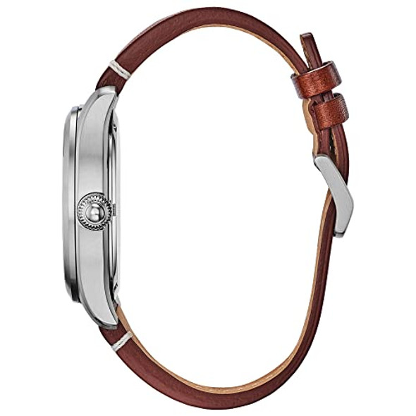 Brown Strap/ Blue Dial