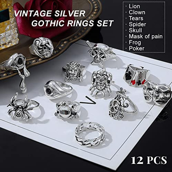 Vintage Silve,Size 7~8, 12pcs Vintage Silve,Size 7~8, 12pcs