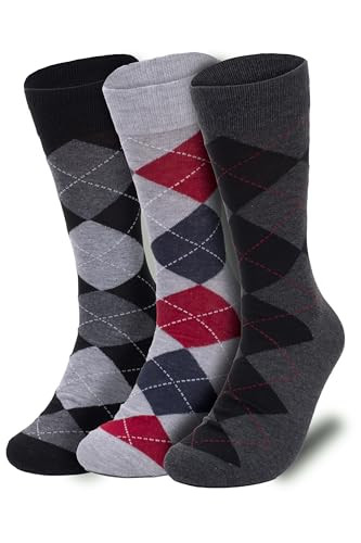 3 Pairs Argyle Gray