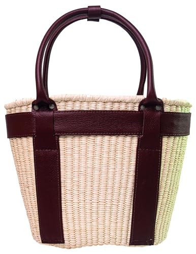 Natural Straw / Cognac Leather Handles