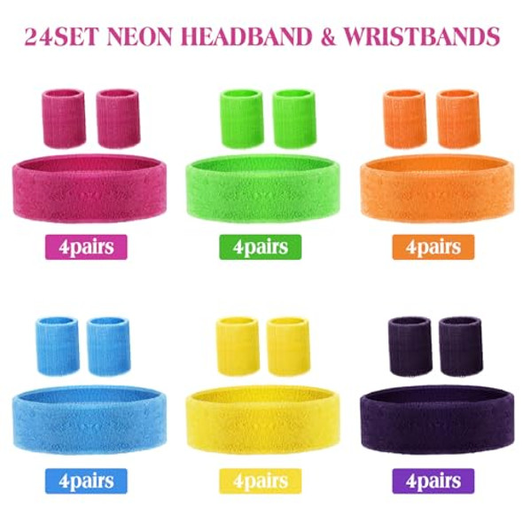 rose red, light green, orange, blue, yellow, dark purple