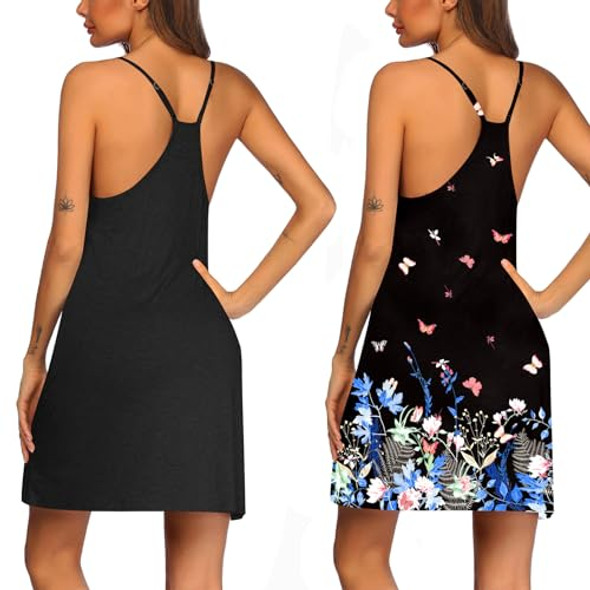 2 Pack Black & Butterfly Print 2 Pack Black & Butterfly Print