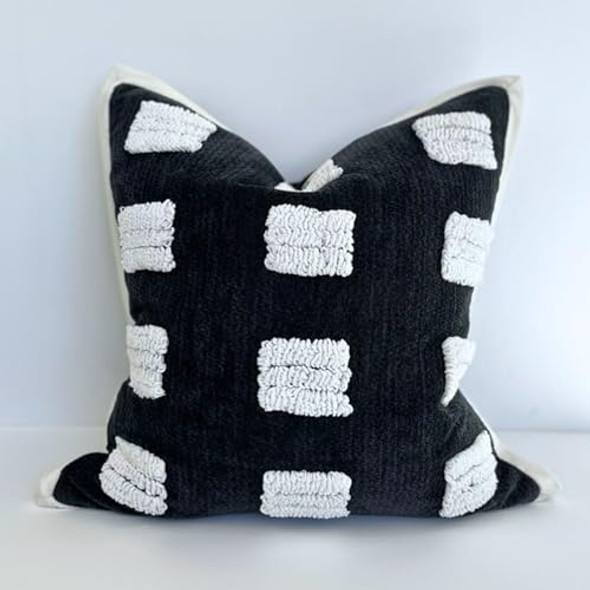 Black Base With White Textured Rectangles