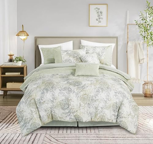 Soft Green Gray Floral