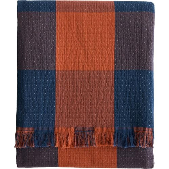 Block Plaid/Copper/Indigo