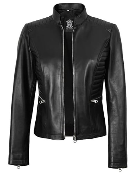 N185 - Black Leather Jacket Women