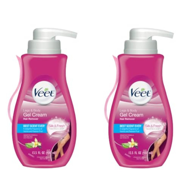 Veet Gel Hair Remover Cream, Sensitive Formula, 13.5 Ounce (Pack of 2)