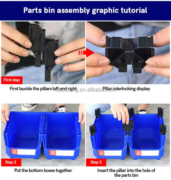 Plastic Mountable Hanging Bin for Warehouse Use