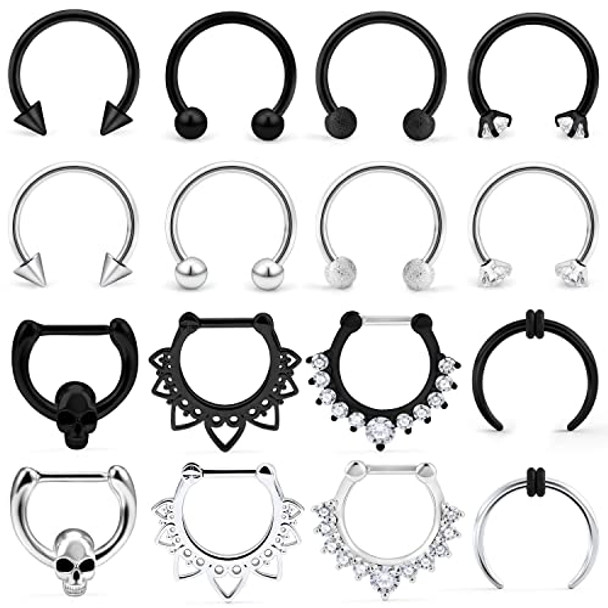 A:16G-16Pcs-Silvertone+Black