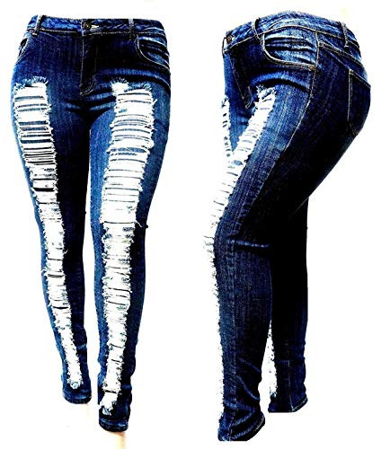 Dk Blue Ripped Jeans N629