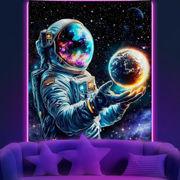 astronaut space tapestry