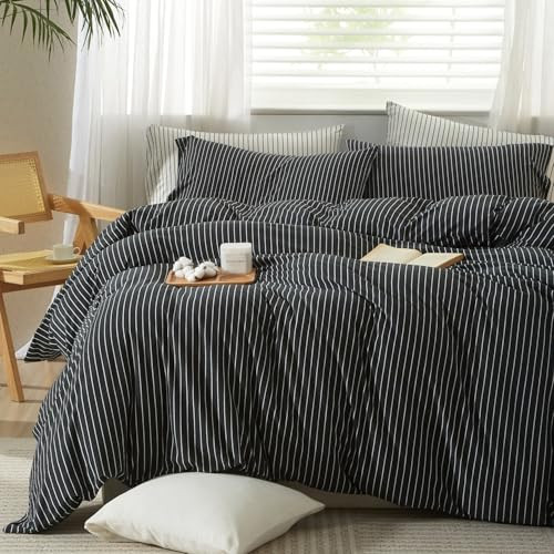 Heathered Charcoal White Stripe