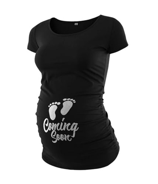 Black Coming Soon Maternity T-shirt Black Coming Soon Maternity T-shirt