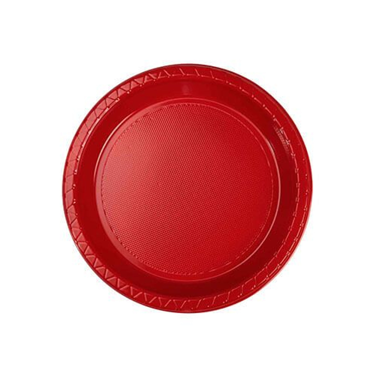 Red Snack Plates Round - Pack Of 20 | Discount Party Warehouse