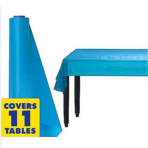 Electric Blue Plastic Table Cover Roll 30m Discount Party Warehouse