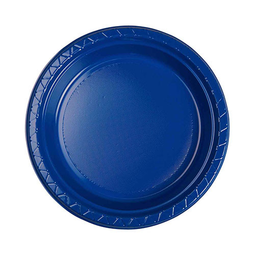 Dark Blue Plastic Plates Dinner 23cm 20 Pack Discount Party Warehouse