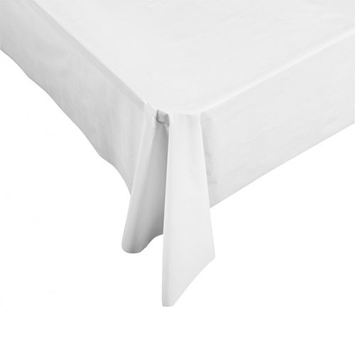White Plastic Table Cover Rectangular 274cm x 137cm Discount Party