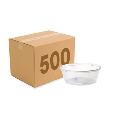 500 Round Plastic Takeaway Containers 620ml Discount Party Warehouse