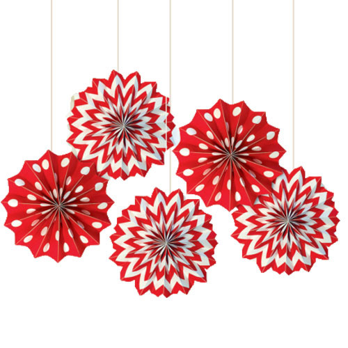 Red Paper Fan Decorations Australia Pack of 5 Discount Party Warehouse