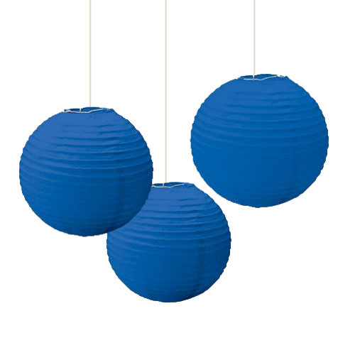 Royal Blue Paper Lanterns 3pk Discount Party Warehouse