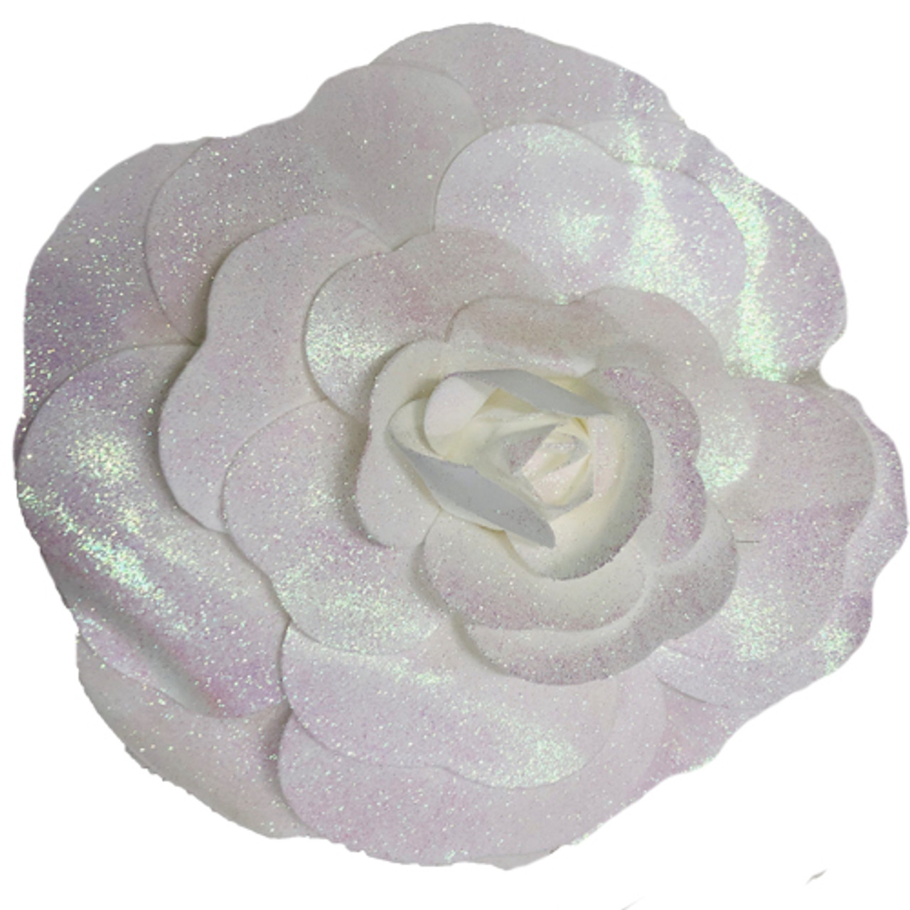 White Iridescent Glitter Roses