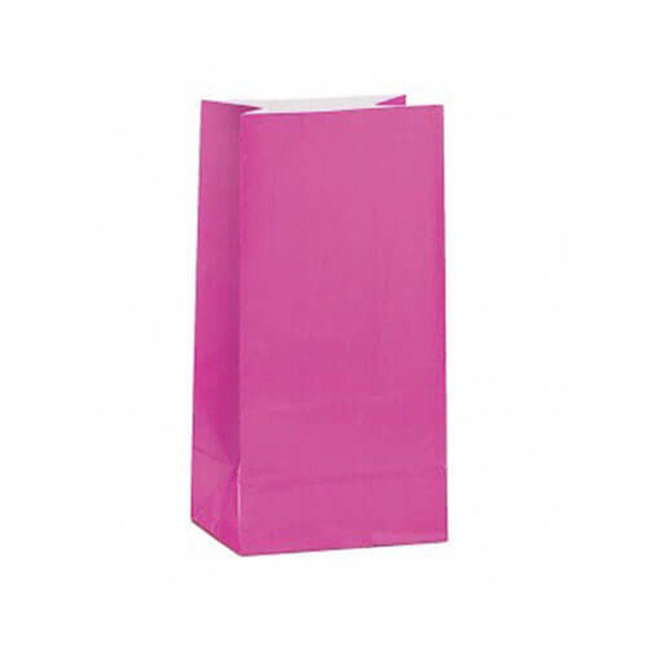 Magenta Paper Lolly Bags - 28cm x 14cm 12 Pack | Discount Party Warehouse