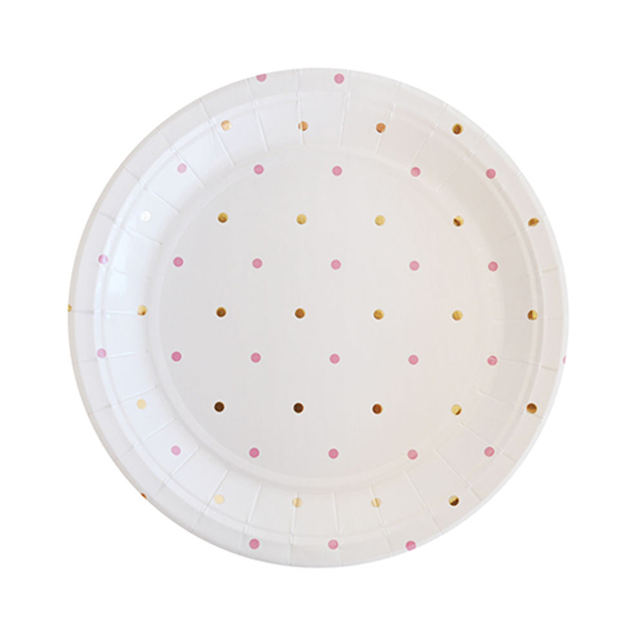 light pink and gold paper plates