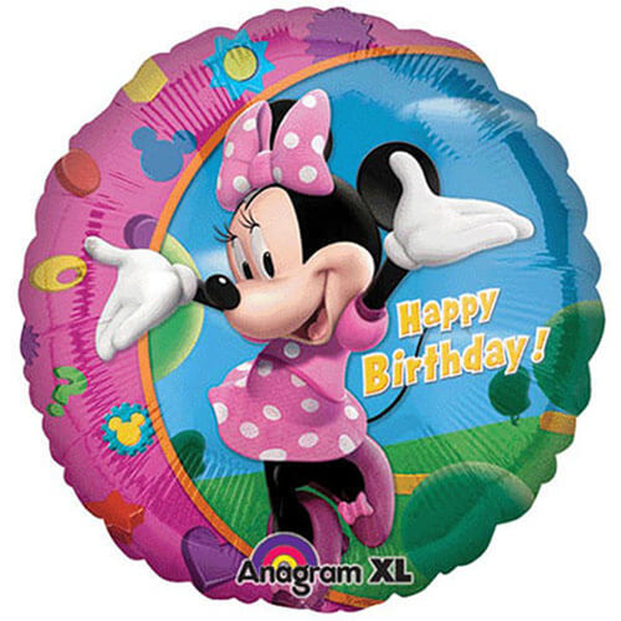 Minnie Mouse Foil Balloon - Happy Birthday 43cm | Discount Party Warehouse