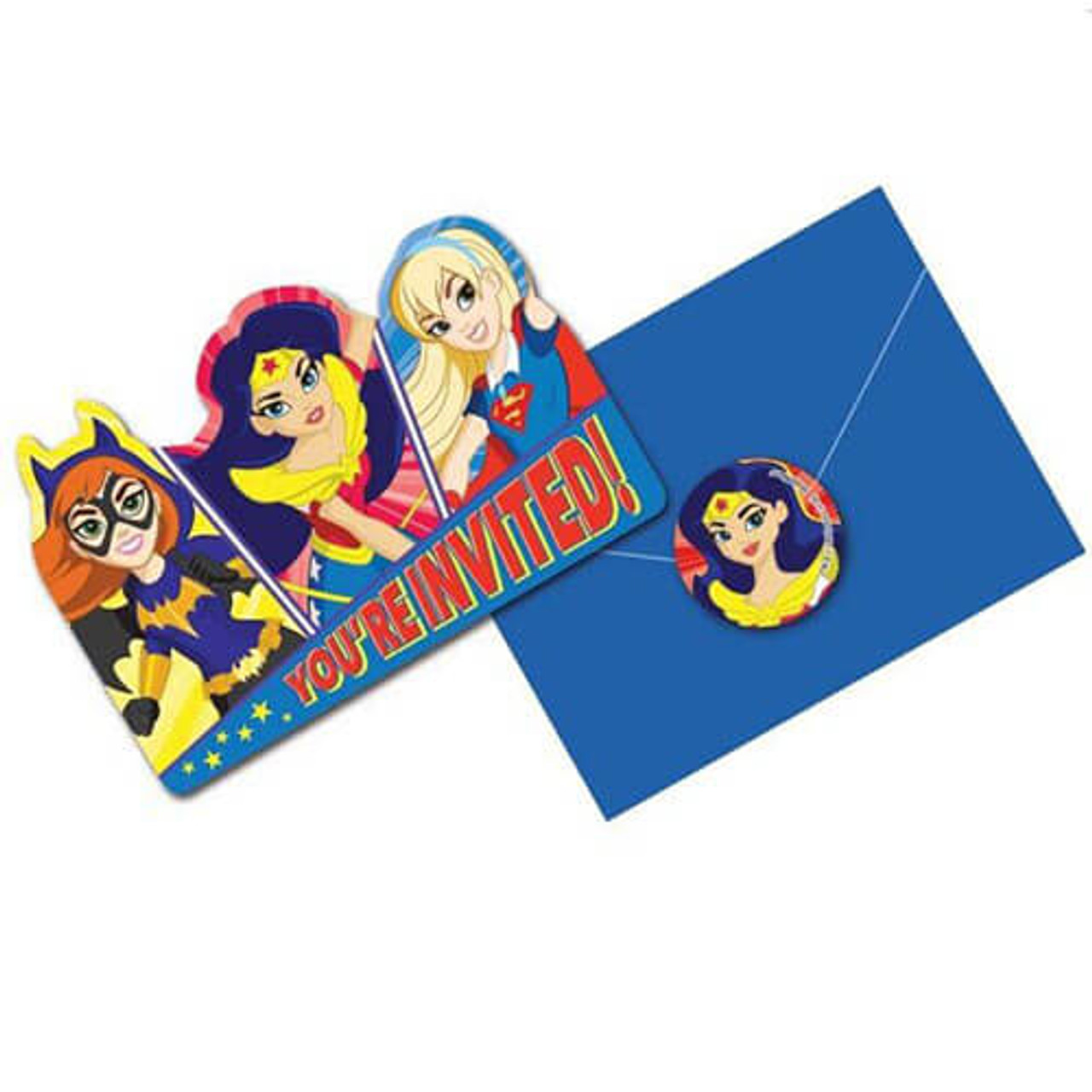 Super Hero Girl 8 Pack Invitations Discount Party Warehouse Super Hero Girl 8 Pack Invitations Discount Party Warehouse
