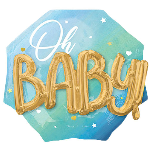 Multi-Shape Oh Baby Boy Foil Balloon|Discount Party Warehouse