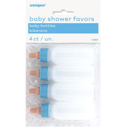 Baby Shower Baby Bottles Blue 4pk Discount Party Warehouse