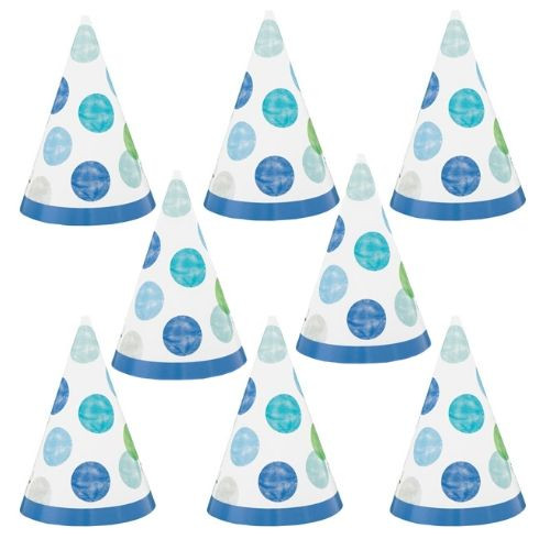 1st Birthday Blue Dots Mini Party Hats 