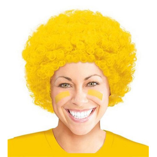 yellow afro wig