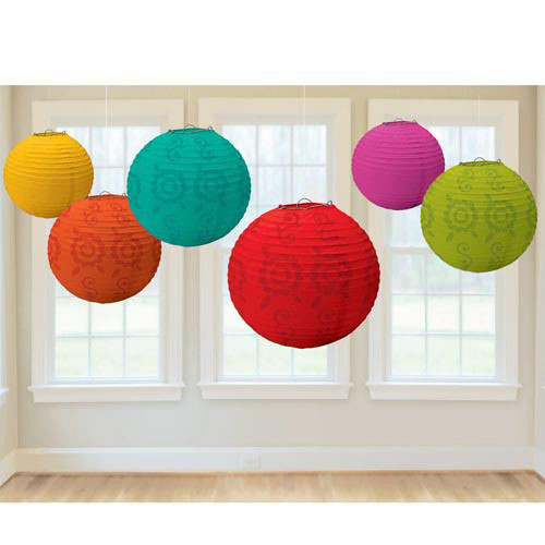 Mexican Fiesta Paper Lanterns Pk 6 Discount Party Warehouse