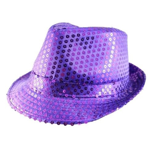 Purple Fedora Sequin Hat | Discount 