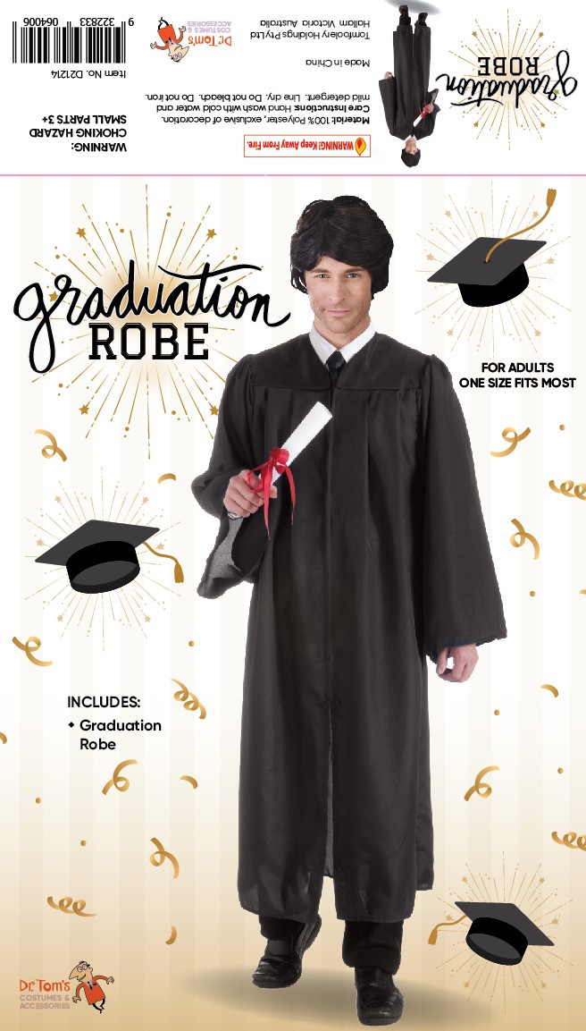 GRADUATION ROBE BLACK ADULT