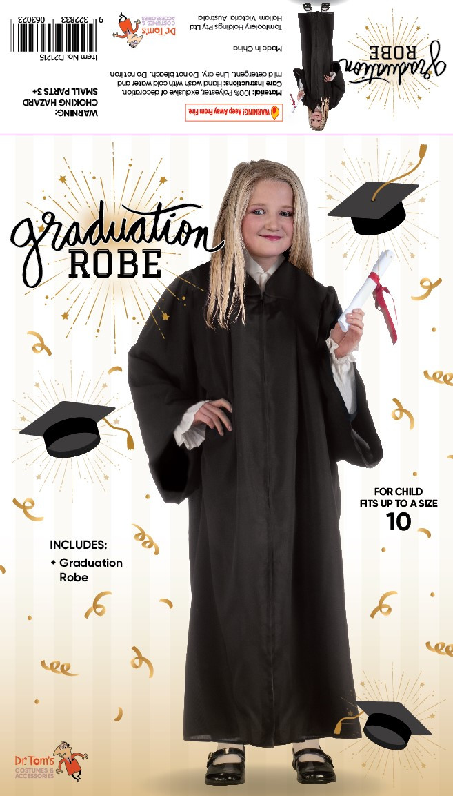 GRADUATION ROBE BLACK - CHILD