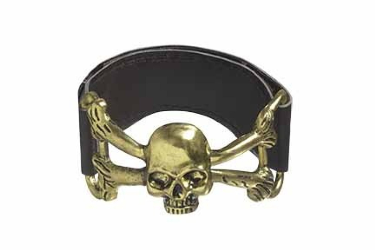 Here Comes Pirate Jolly Roger Thicc Cuff Bracelet  Daftboy