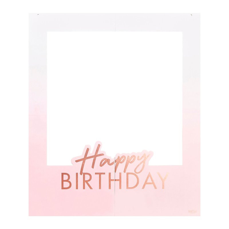 Rose Gold Foiled Personalised Happy Birthday Polaroid Frame 72cm