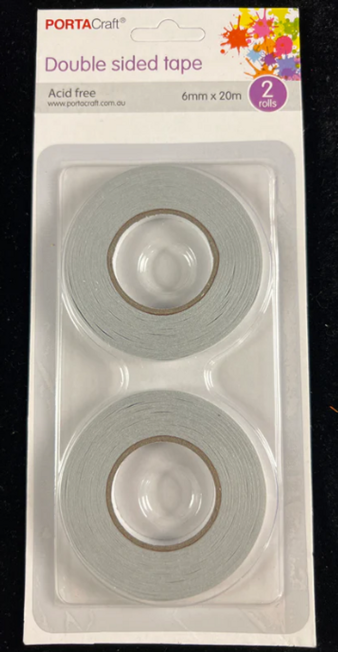Double Sided Tape 6mm X 20m 2 Rolls