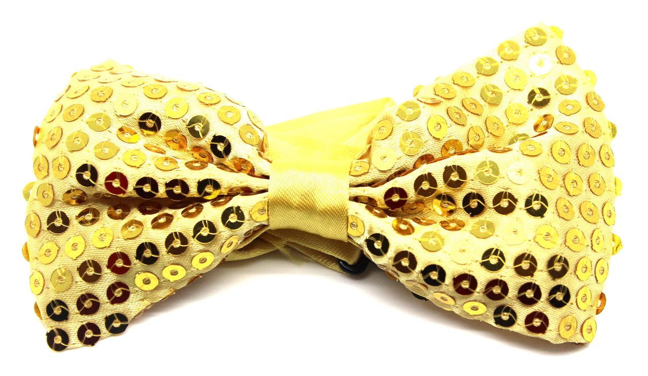 gold sequin bow ties