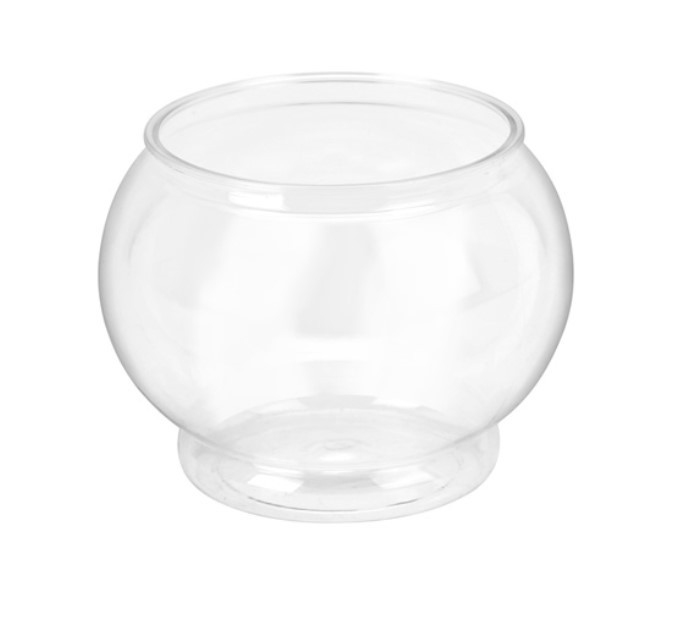 Clear Plastic Fish Bowl 5" x 5" x 4"